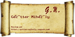 Götter Mihály névjegykártya